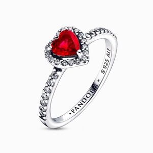 Elevated Red Heart Ring